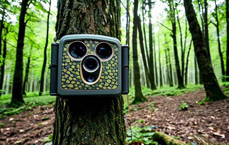 Camera Trap in a Forest**
"A hidden camera trap, attached to a tree in a lush Turkish forest. Focus on the camera setup, showing its camouflage. In the background, blurred silhouettes of deer or wild boar can be faintly seen. Overcast lighting. Professional, safe for work, appropriate content, fully clothed, modest presentation, perfect anatomy, correct proportions, natural environment, high-quality photography."
**
