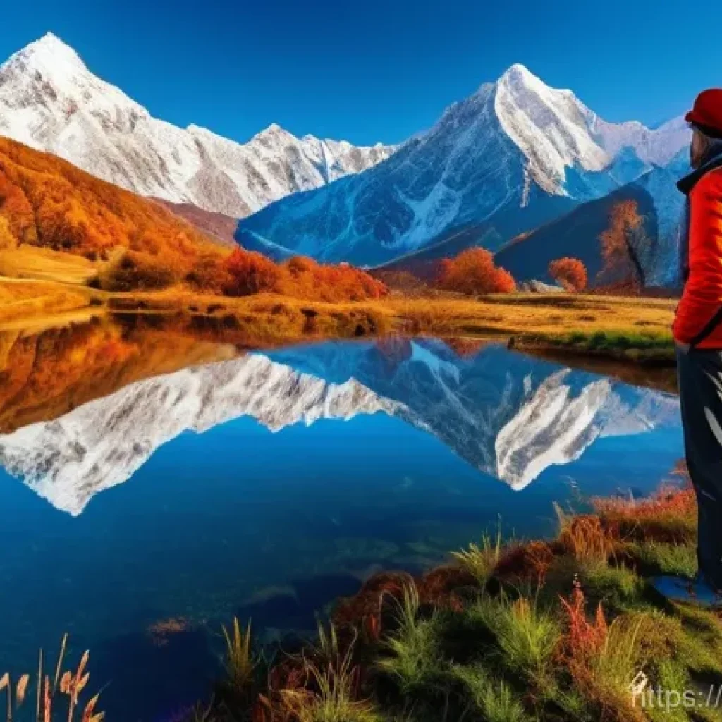 자연 보호구역 관리 - **Prompt:** "A breathtaking panoramic view of the Kaçkar Mountains in Turkey during autumn, showcasi...