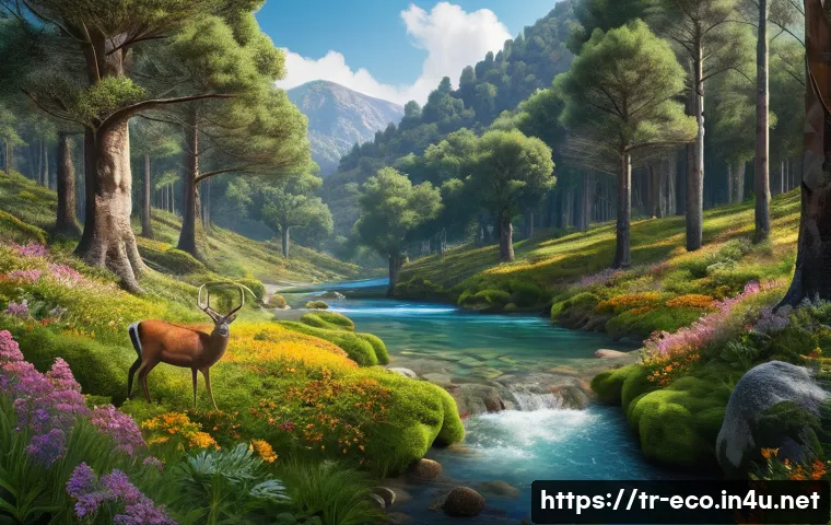 생태계 탄력성 연구 - **A Thriving Mediterranean Forest in Turkey**
A highly detailed, photorealistic image of a lush,...